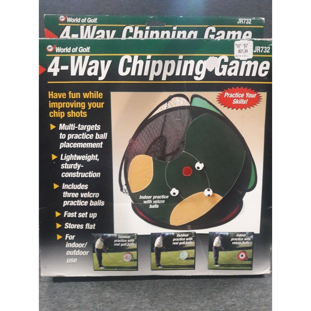Golf 4-Way Golf Chipping Game w/ Practice Balls & Multi-Targets Indoor Home NOS